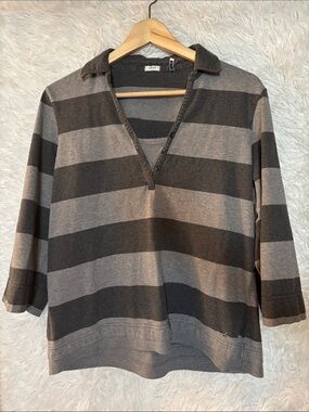 Izod Striped 3/4 Blouse Size XL